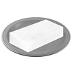 Cream Cheese icon - plate with block of cream cheese